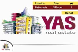 Ballouneh 330m2 | Depot | Prime Location | Fully Upgraded | Catch | Y