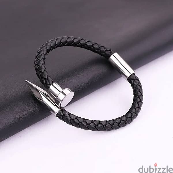 Bullet And Leather Screw Bracelet 2