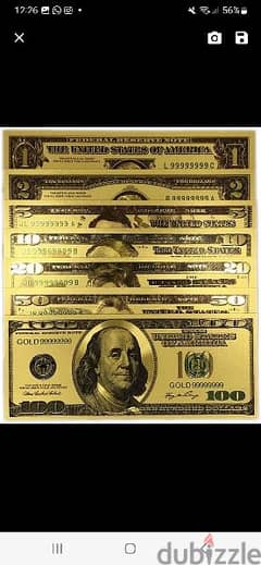 golden dollars set of 7 pieces