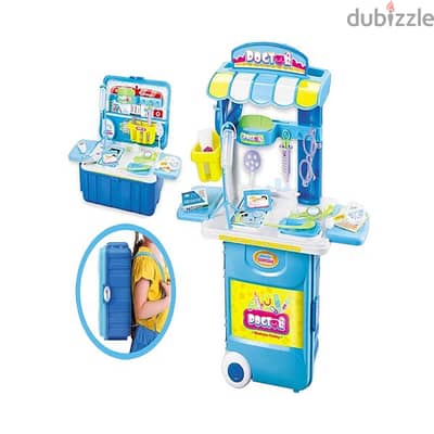 Children Portable Trolley Pretend Play Doctor Set