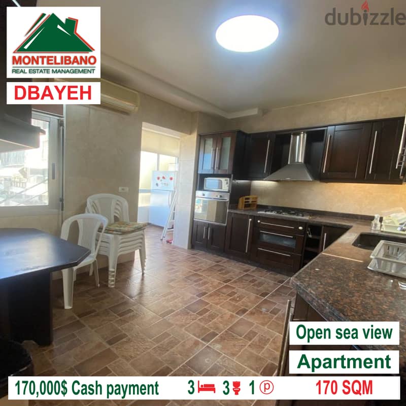 160.000$ Cash Payment!! Apartment for sale in Dbayeh!! Open Sea View!! 1