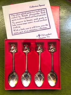 Vintage Christmas British Silver Plated TKI Spoons. 0