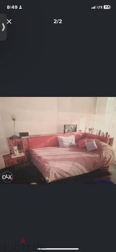 bedroom pallissandre wood and real leather with tablets all around