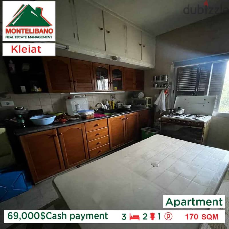 69,000$ Cash payment!! Apartment in Kleiat!! 2