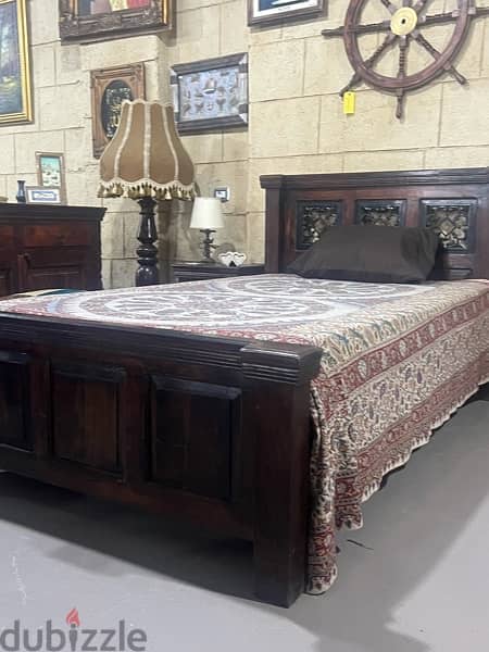 single bed solid wood teak with dersoir and comide 6