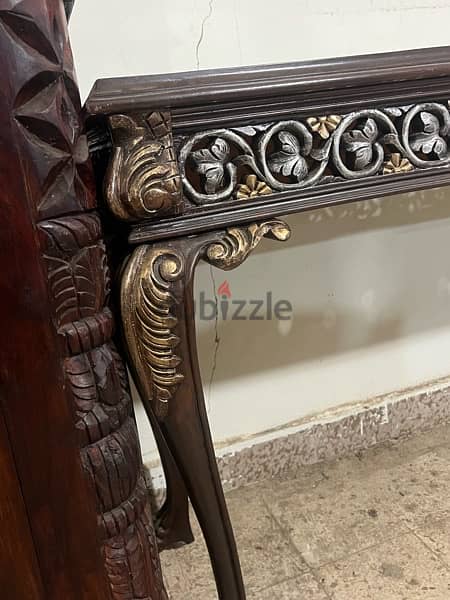 console solid wood teak ith mirror 8