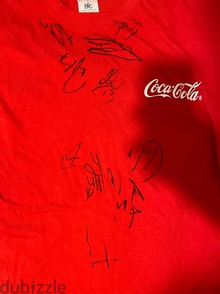 coca cola shirt signed by 6/7 players pf bayern munich 2015/2016 1