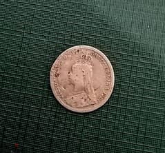 1882 Silver Queen Victoria 3 Pence 1.41g. (. 925)