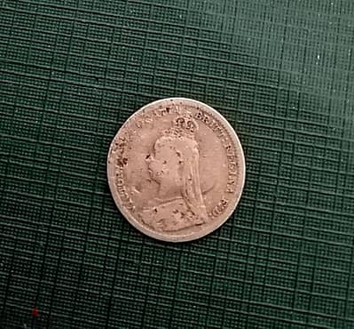 1882 Silver Queen Victoria 3 Pence 1.41g. (. 925)