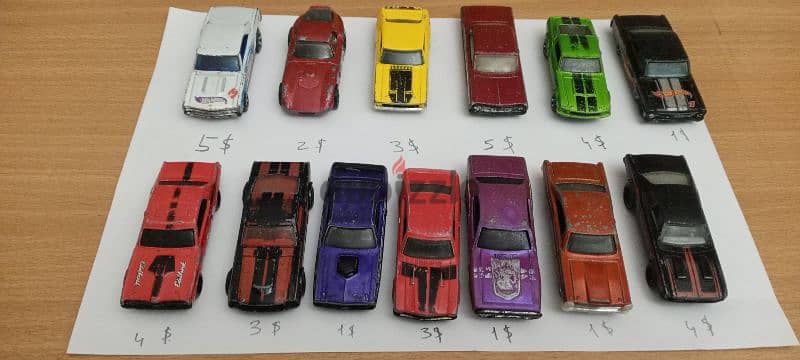 hot wheels muscle cars , prices on paper 0