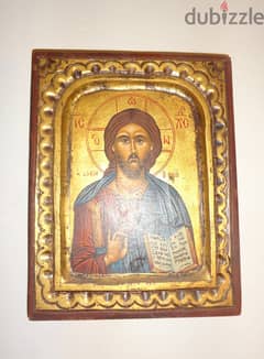 Jesus Christ icon size 24*19cm hand made in old manner of byzantine ar 0