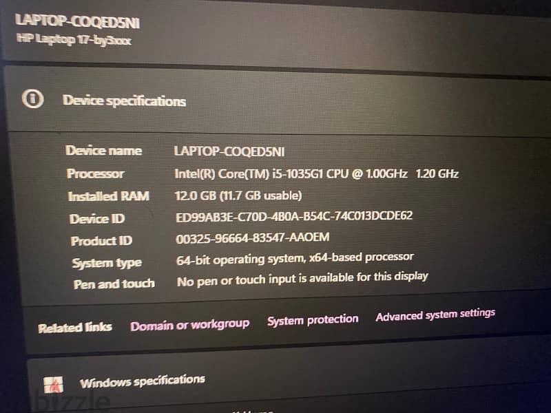 hp laptop core i5  10 generation 1 terra gb 12ram 4