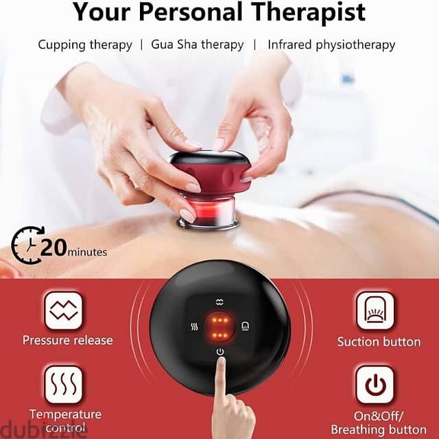 Cupping Massage Instrument with Red Light Therapy, 6 Vibrations 5