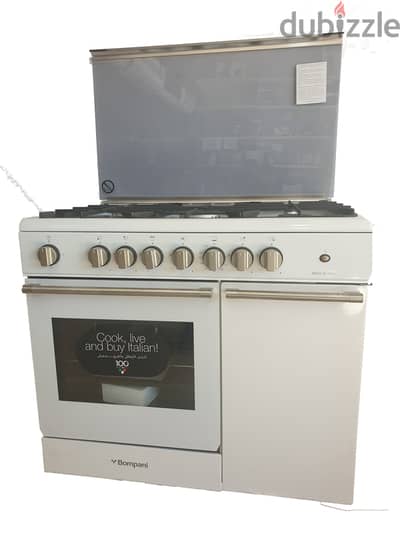 Bompani Free Standing Gas Oven Cooker white  فرن غاز ايطالي ابيض