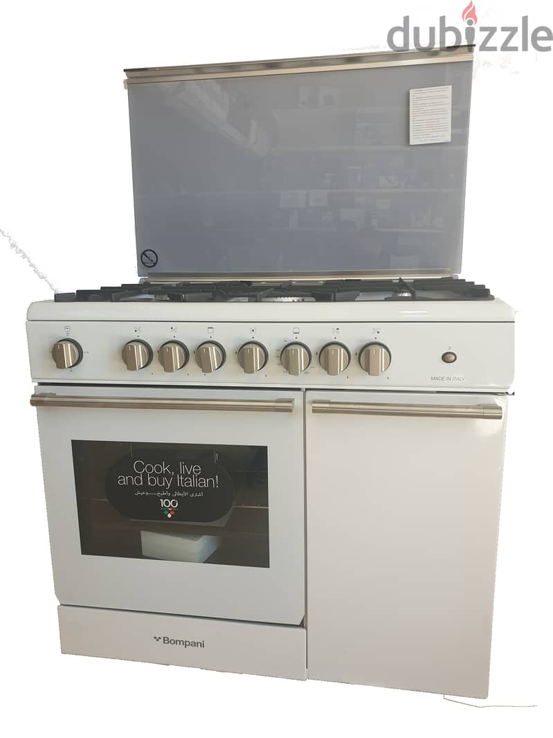 Bompani Free Standing Gas Oven Cooker white  فرن غاز ايطالي ابيض 0