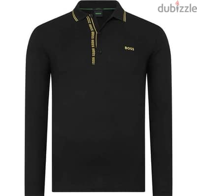 Boss Pique Balck And Gold Polo Shirt - Brand New With Tags