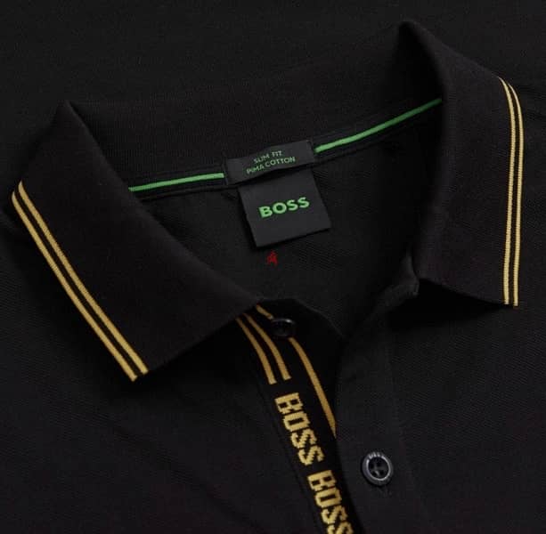 Boss Pique Balck And Gold Polo Shirt - Brand New With Tags 1