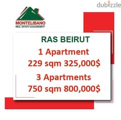 325,000$ Cash Payment!! Apartment for sale in Ras Beirut!! 0