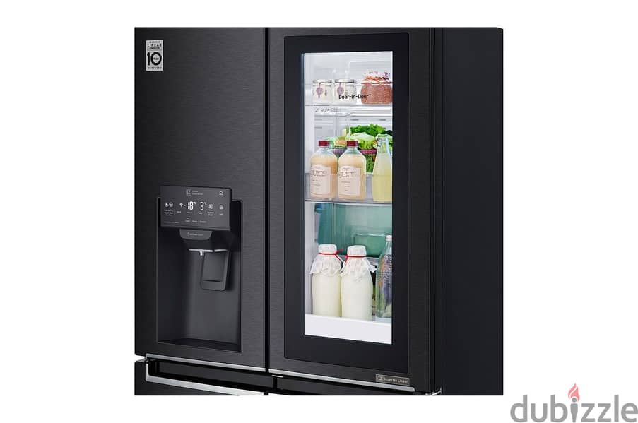 Side by Side Refrigerator Black LG InstaView براد ال جي 4 ابواب اسود 4