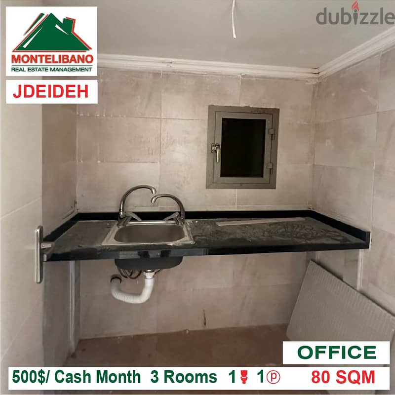500$/Cash Month!! Office for rent in Jdeideh!! 1