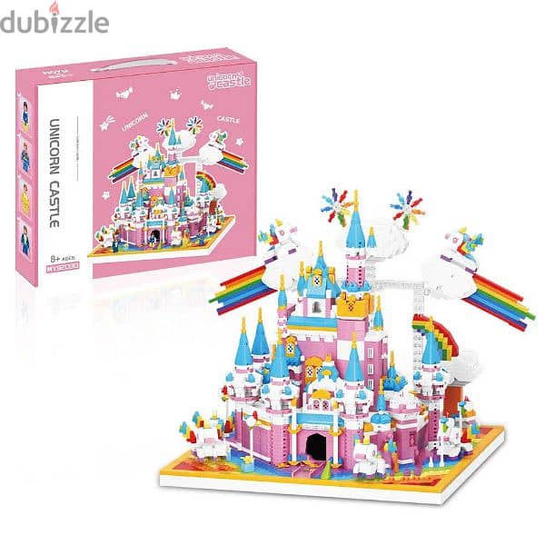 Pink Fairy Tale Castle Building Blocks 4568 Pcs 0