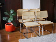 knoll rattan chairs with chrome metal italy by Marcel breuer 1928 0