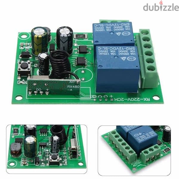 RF 433mhz switch receiver relay 2 channels 0