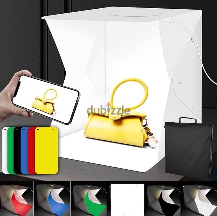 Portable Photo Studio Light Box with 5 Backdrops, 40x40cm 0