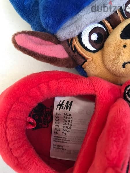 Paw Patrol H&M Slippers size 24/25 3