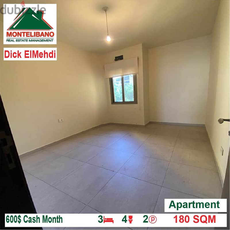 600$!! Apartment for rent located in DICK EL MEHDI 2
