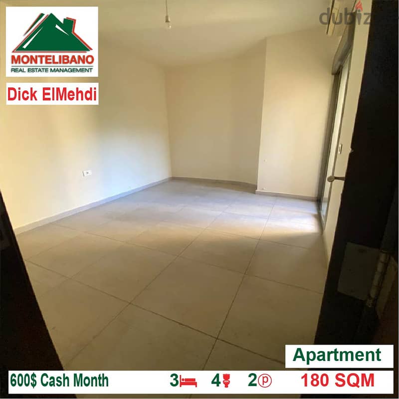 600$!! Apartment for rent located in DICK EL MEHDI 3