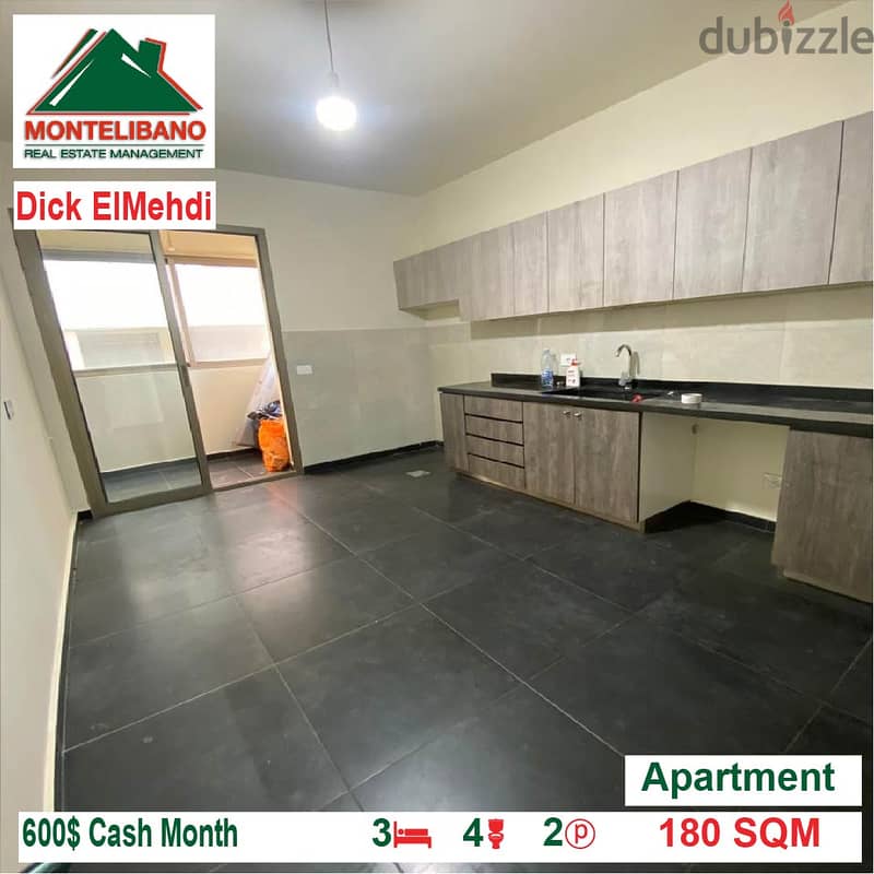 600$!! Apartment for rent located in DICK EL MEHDI 4