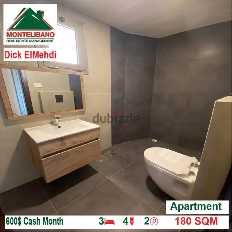 600$!! Apartment for rent located in DICK EL MEHDI 5