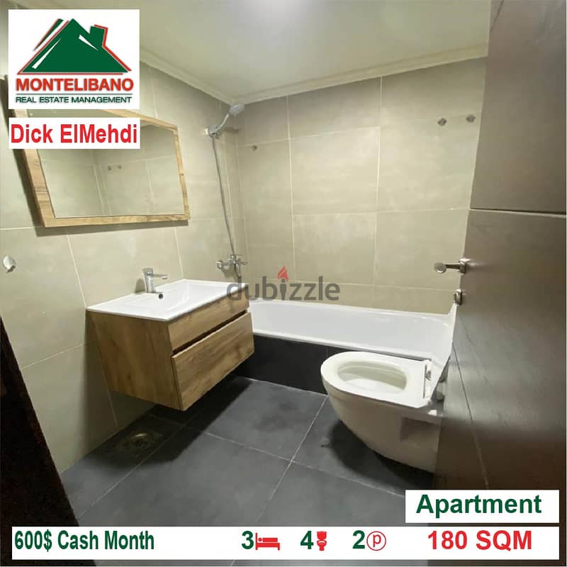 600$!! Apartment for rent located in DICK EL MEHDI 6