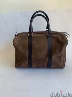 80’s vintage Dior brown suede and leather boston bag 0