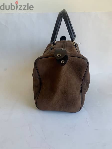 80’s vintage Dior brown suede and leather boston bag 2