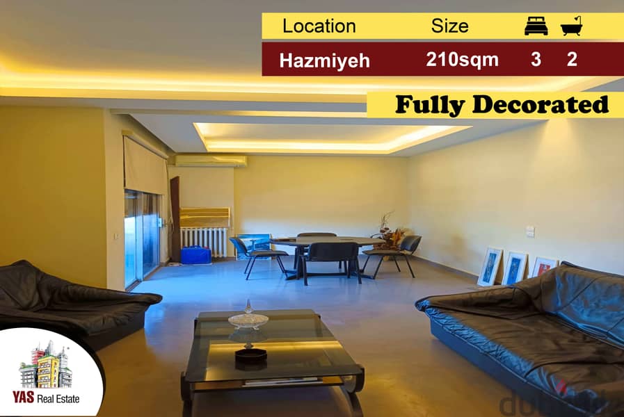 Hazmiyeh 210m2 | Fully Decorated | Prime Location | PA | 0