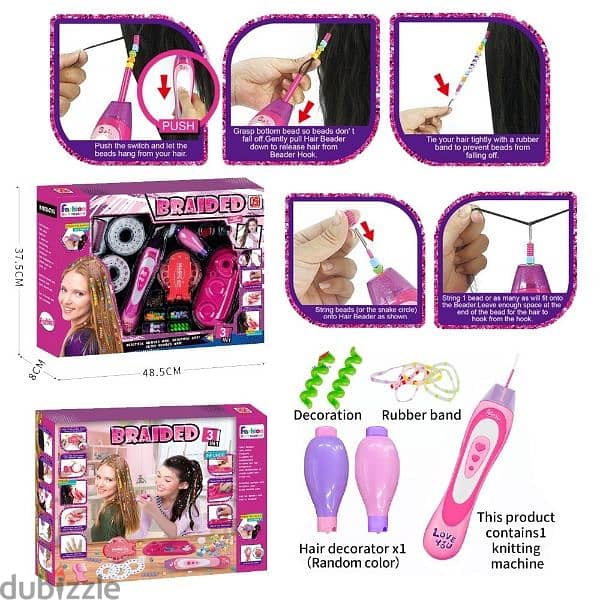 2-in-1 Manicure Braided Hairstyling Design Set 1