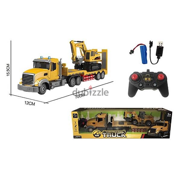 RC Truck with Trailer And Road Roller Toys 1