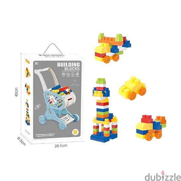 Bulding Blocks Set With Trolley Stroller 60 Pcs 1