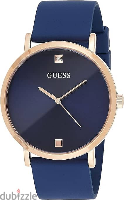 GUESS Men's Quartz Watch with Analog Display and Leather Strap W1264G3 0