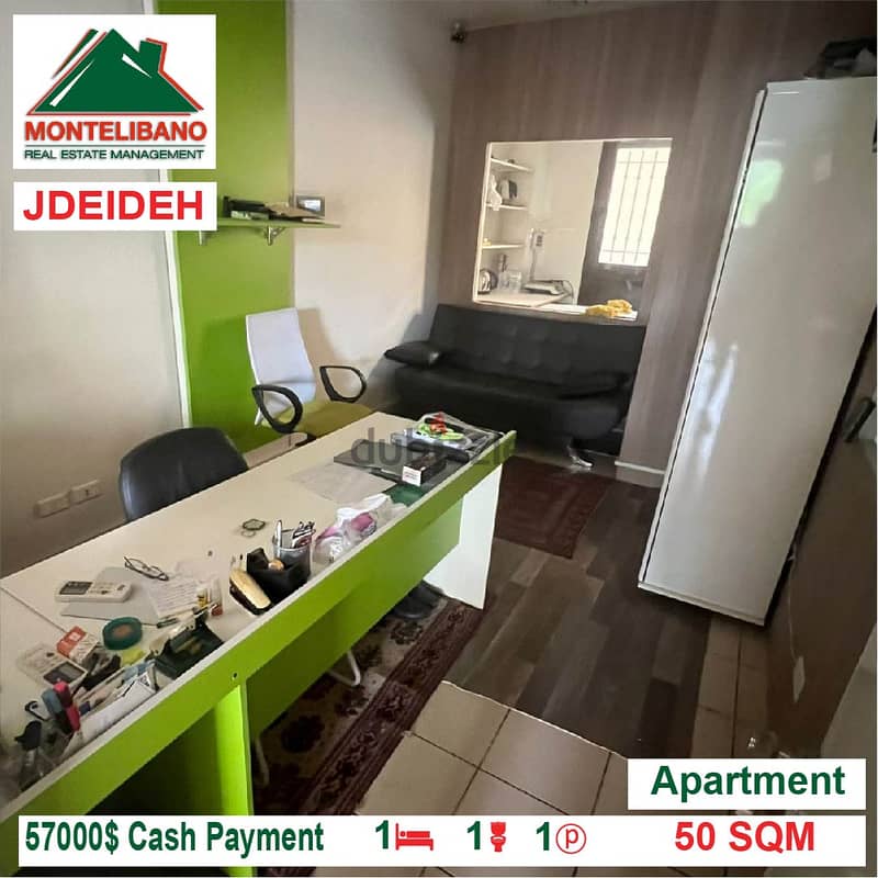 57000$ Cash Payment!! Apartment for sale in Jdeideh!! 1