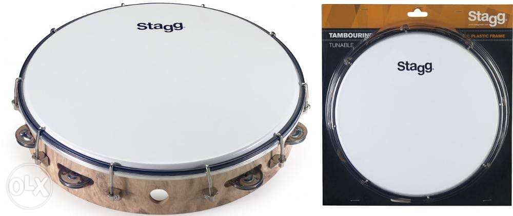 Stagg 12-Inch Tunable Tambourine One Row of Jingles 0