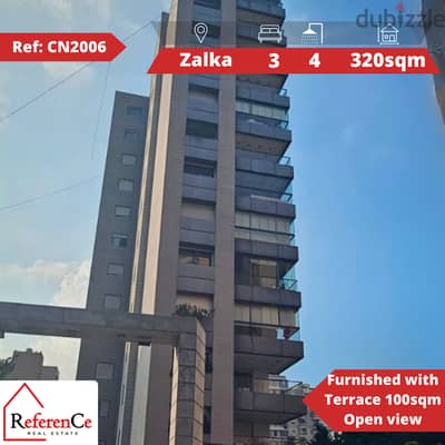 Furnished apartment with terrace in Zalka شقة  مفروشة مع تراس في زلقا