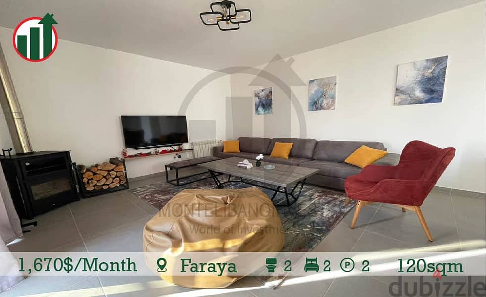 Fully Furnished House for rent  in Faraya! 2