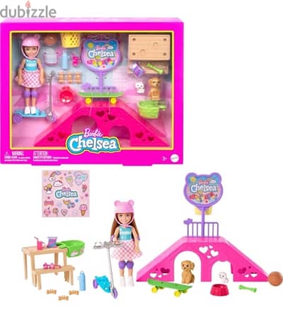 Barbie Toys, Chelsea Doll and Accessories, Skatepark Playset