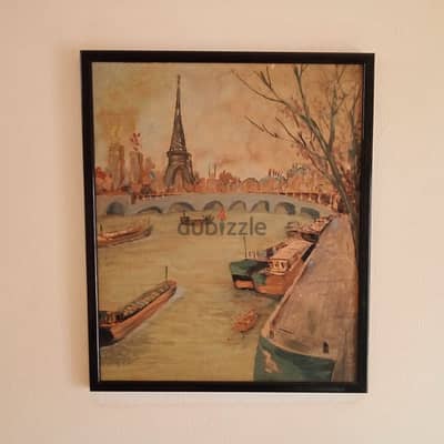 Autumn in Paris Painting, Eiffel Tower Cityscape Art