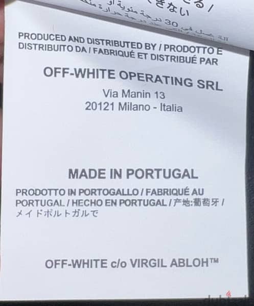 Off-White c/o Virgil Abloh “MAIN LABEL” Mens Black Stencil Arrows 6