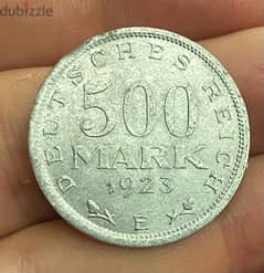 عملة عملات قديمة ٥٠٠ مارك الماني سنة ١٩٢٣ المنيوم