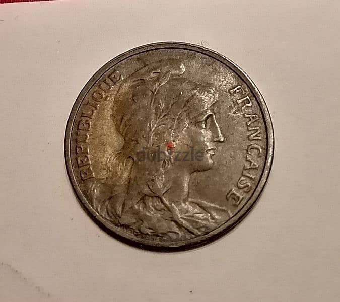 1914 WW1 France 5 Centimes D. Dupuis bronze coin 1